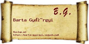 Barta Györgyi névjegykártya